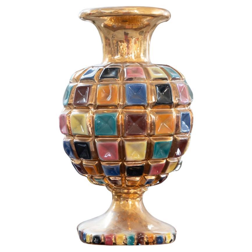 Colored Ceramic Vase, 1960s Vintage Style Design Period 1950s - 1959 Period For Sale