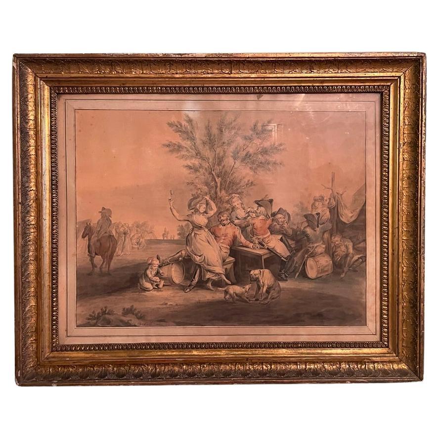 Colored copper engraving