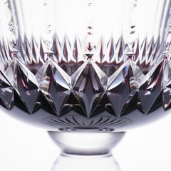 Vase aus farbigem Kristall mit Goldmalerei, 22-karätiges Gold