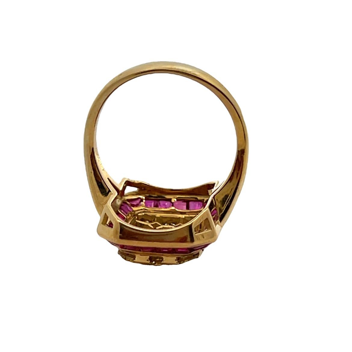 Ring mit farbigem Diamant und Rubin im Angebot 4