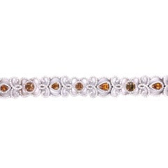 Colored Diamond and White Diamond Bracelet