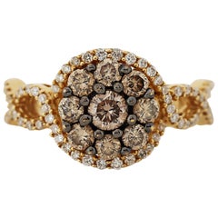 Colored Diamond Cluster Ring