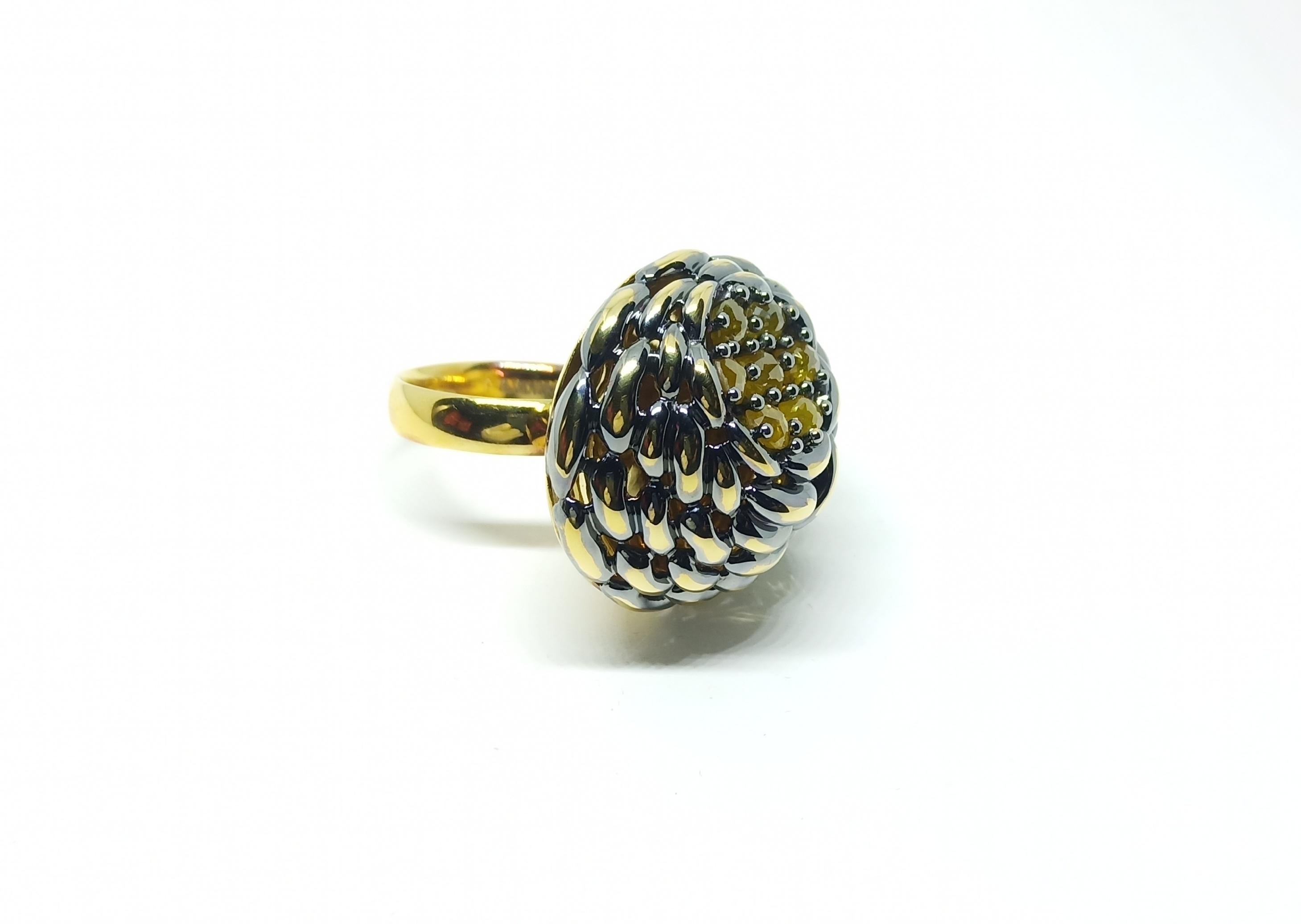 Your Nerves won’t Budge Ever with One of a Kind Colored Diamond Cocktail Ring For Sale 1