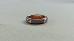Colored Enamelled Stackable Taupe Rose Gold Diamonds 0.20k Cocktail Ring
