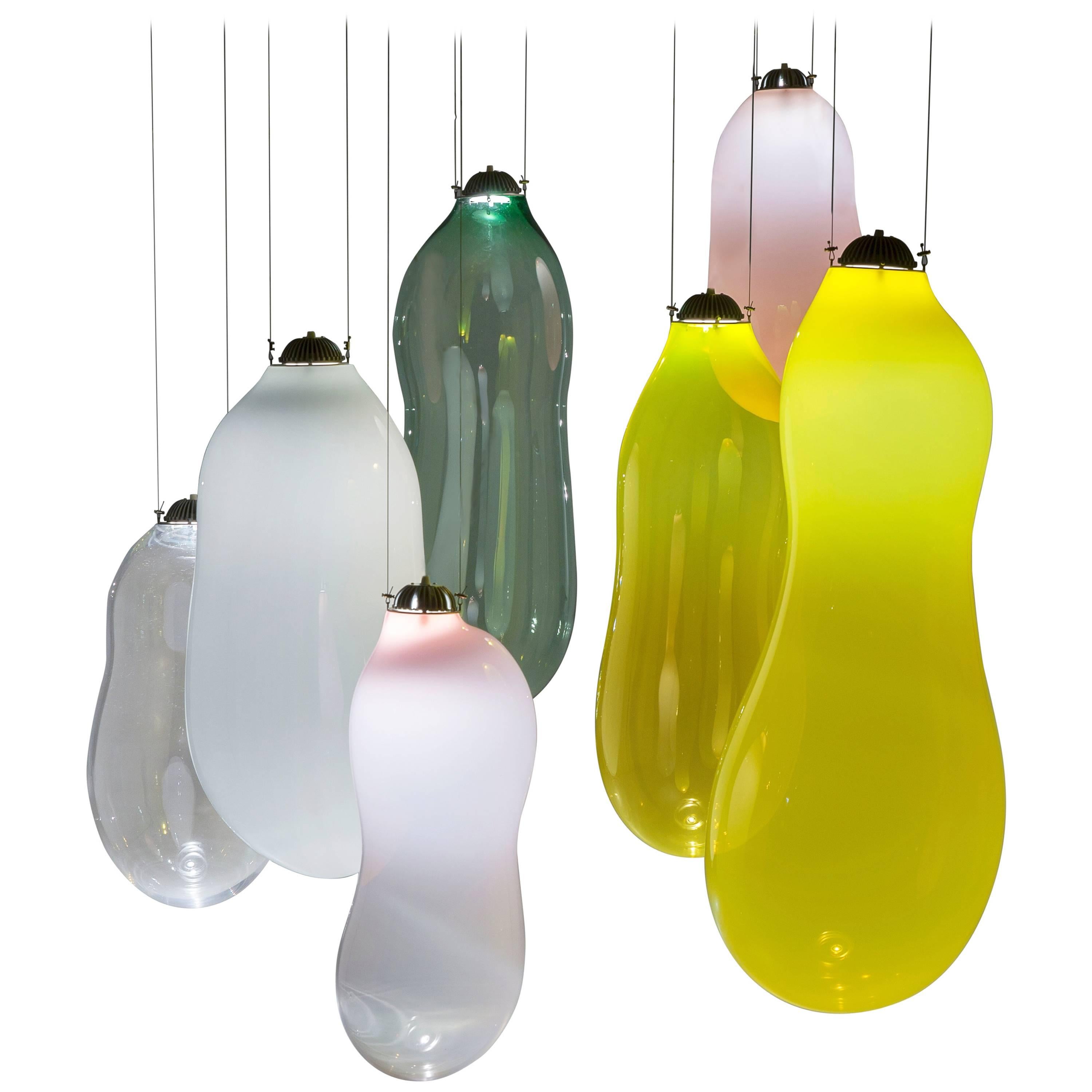 Dutch Colored Extra Large Big Bubble Pendants by Alex de Witte For Sale