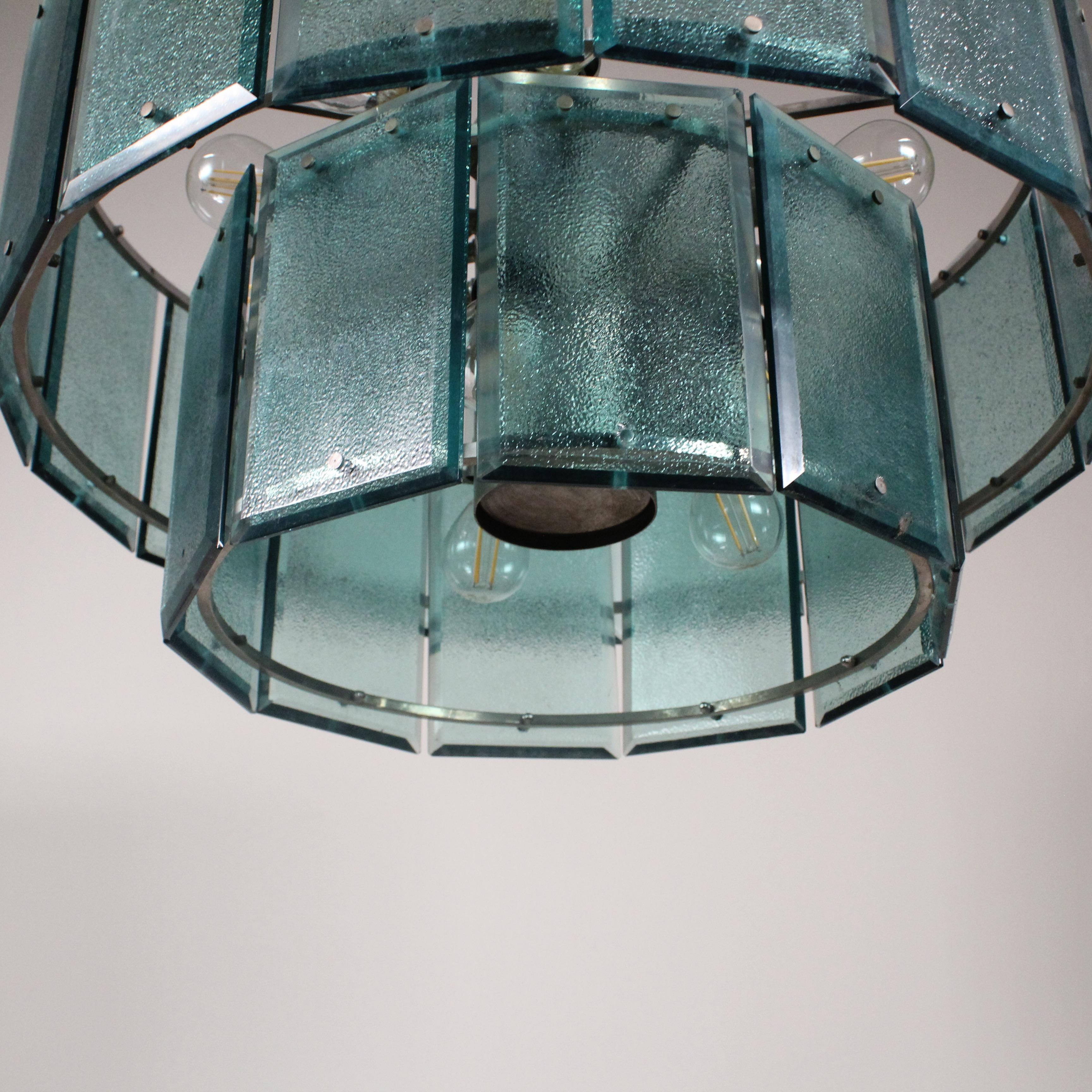 Colored Glass Chandelier, Candle, 1960 For Sale 11