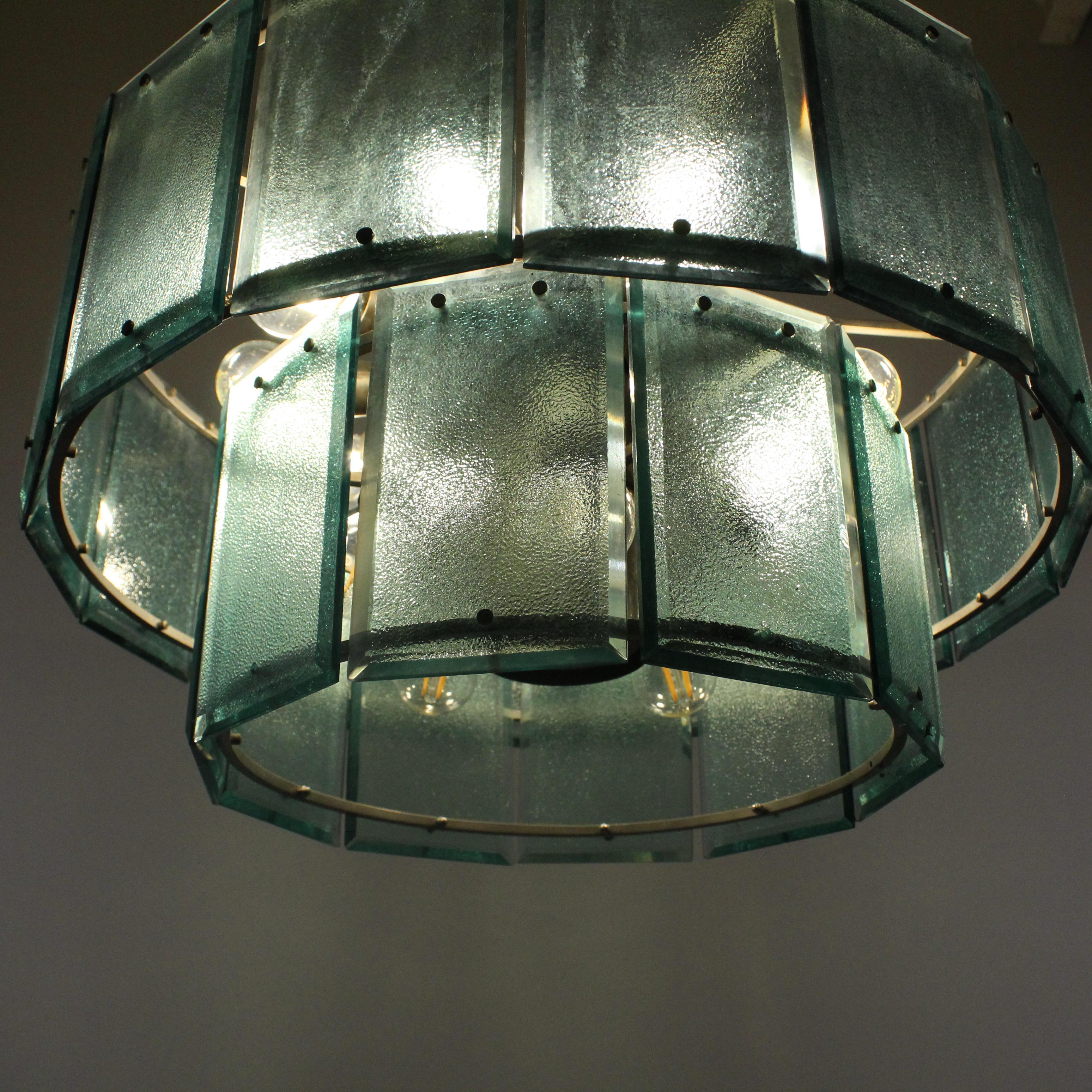 Mid-20th Century Colored Glass Chandelier, Candle, 1960 For Sale