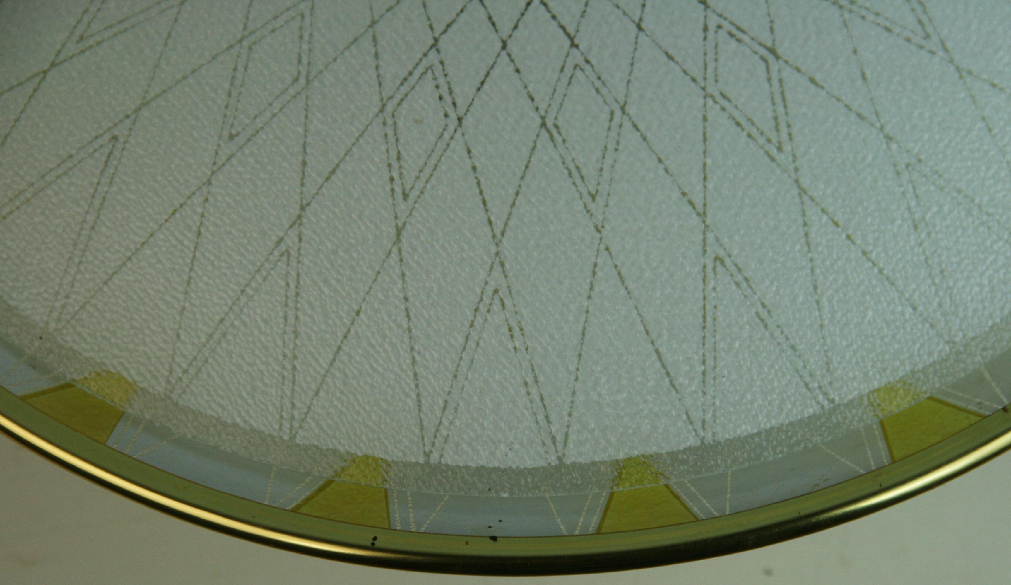 Mid Century Colored Glass Geometric Flushmount 1950's 4