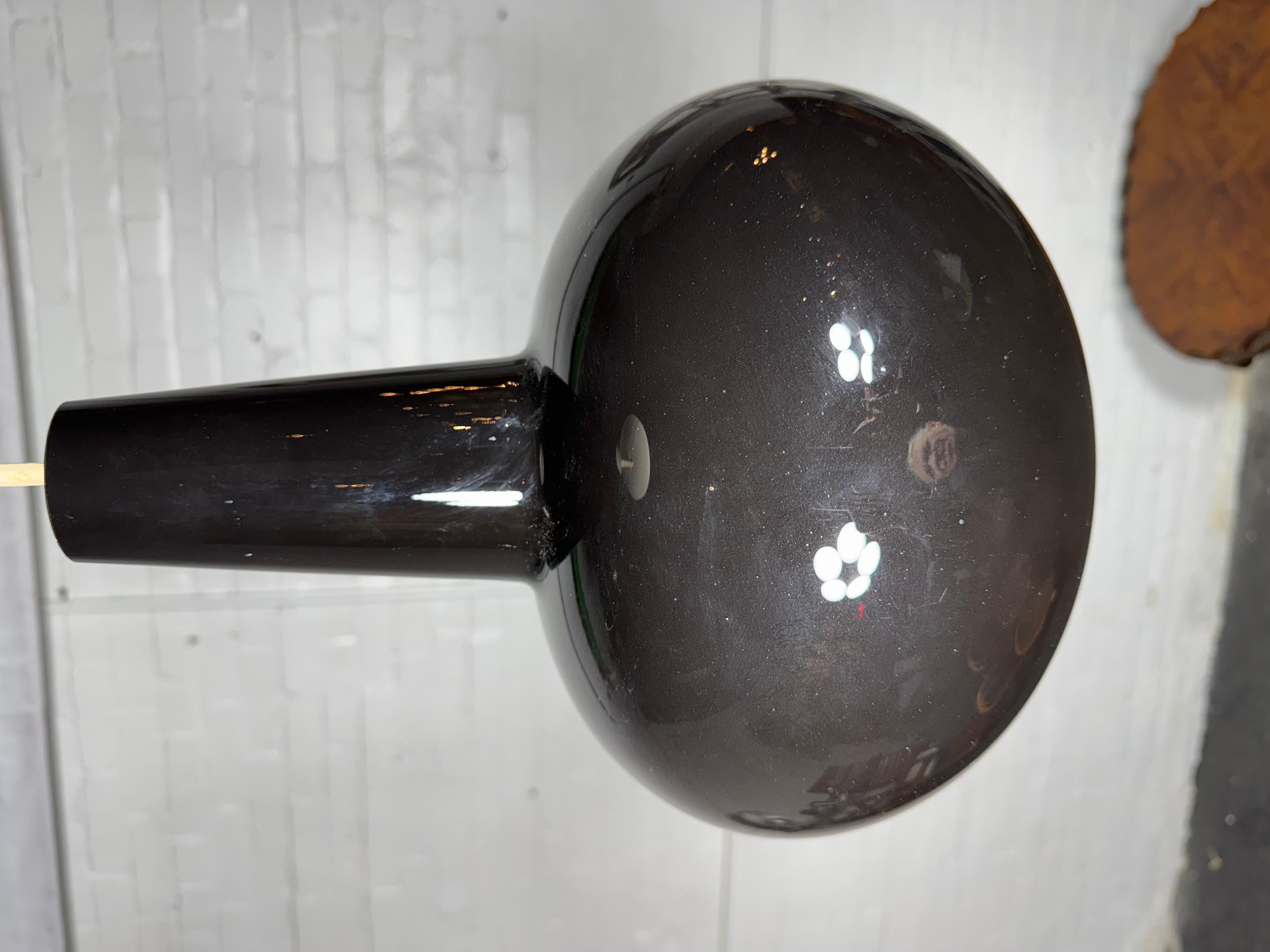 Art Glass Colored Glass Pendant by Prescolite Black / Classic Modernist For Sale