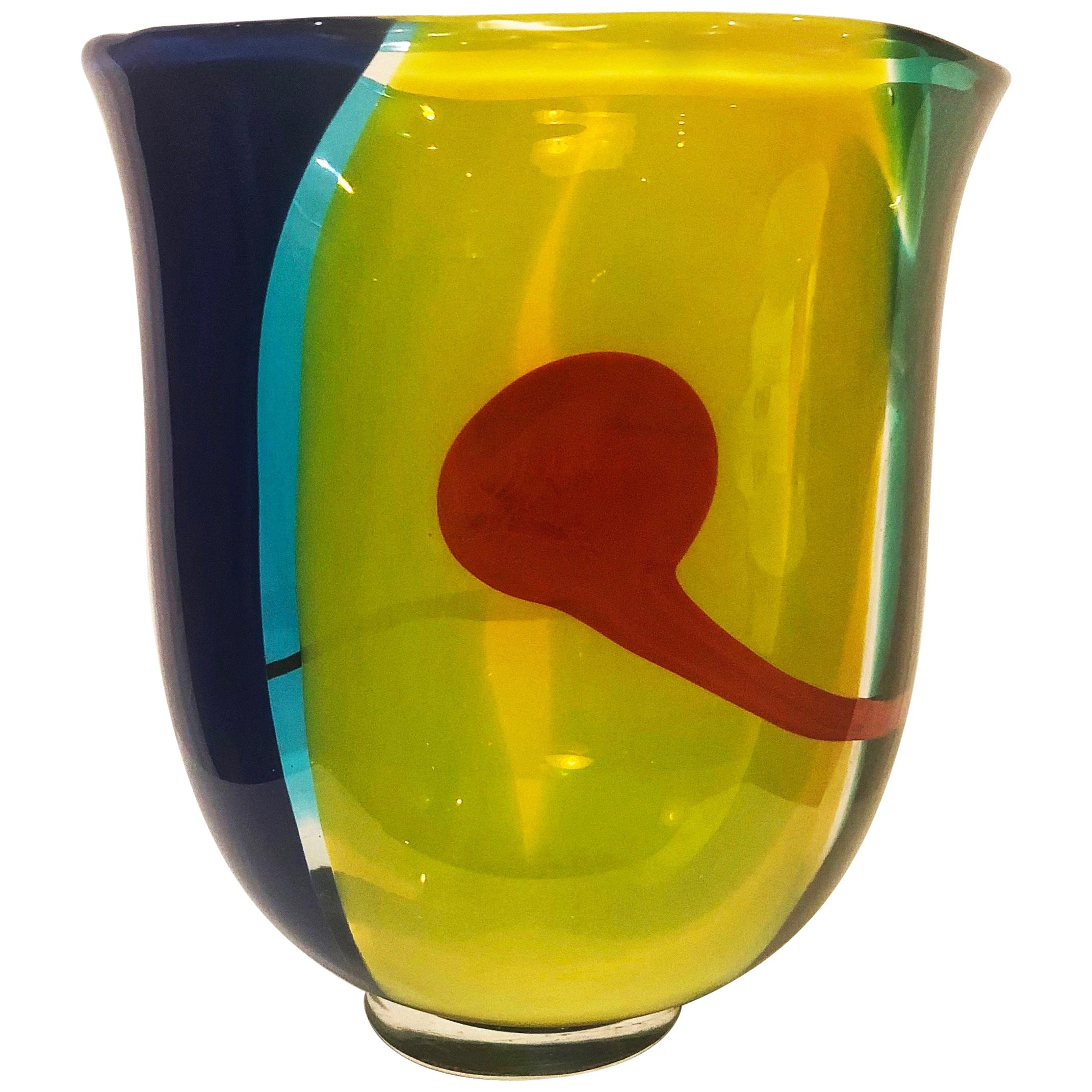 Farbige Glasvase von Berit Johansson für Salviati, Italien, 1993