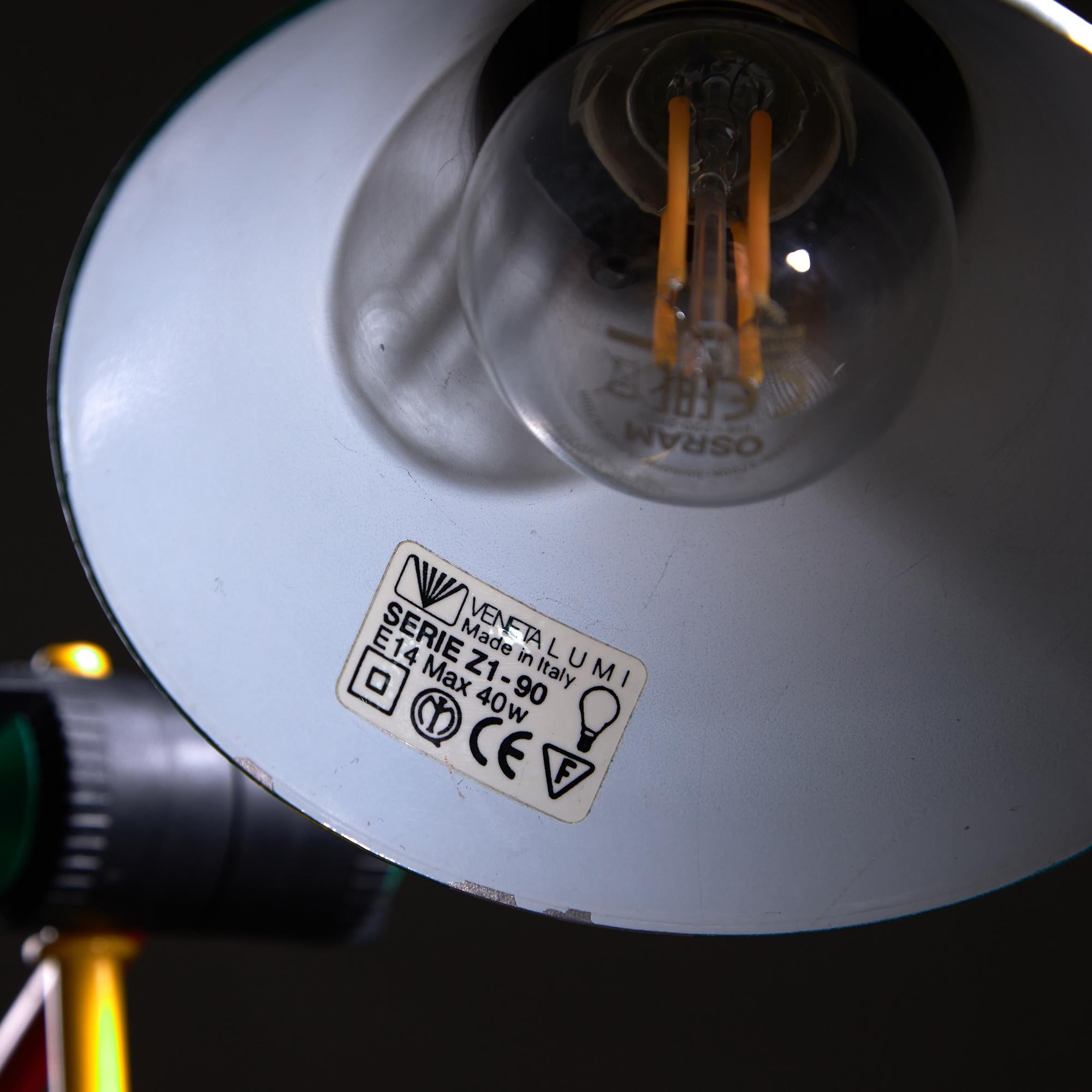 Colored Metal Table Lamp, Serie Z1-90 for Veneta Lumi, 1990s 6
