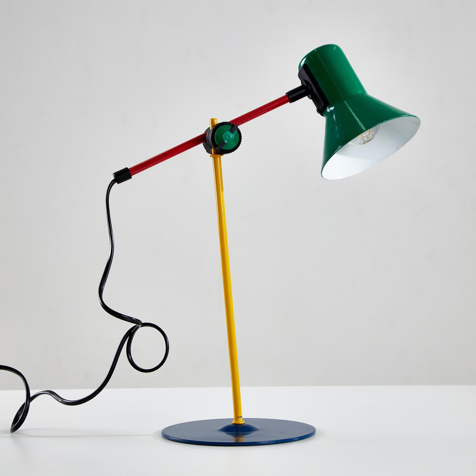 Post-Modern Colored Metal Table Lamp, Serie Z1-90 for Veneta Lumi, 1990s