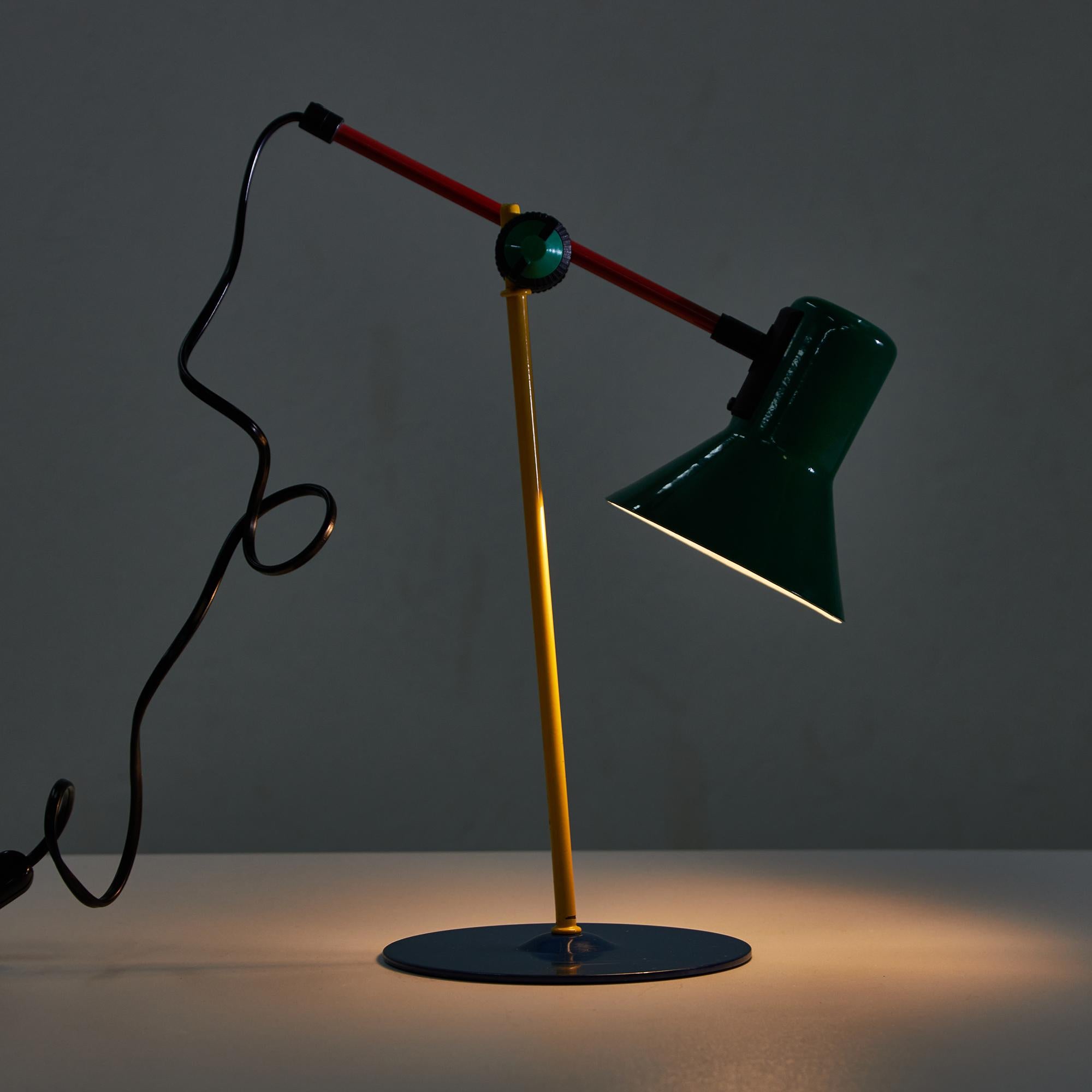 Italian Colored Metal Table Lamp, Serie Z1-90 for Veneta Lumi, 1990s