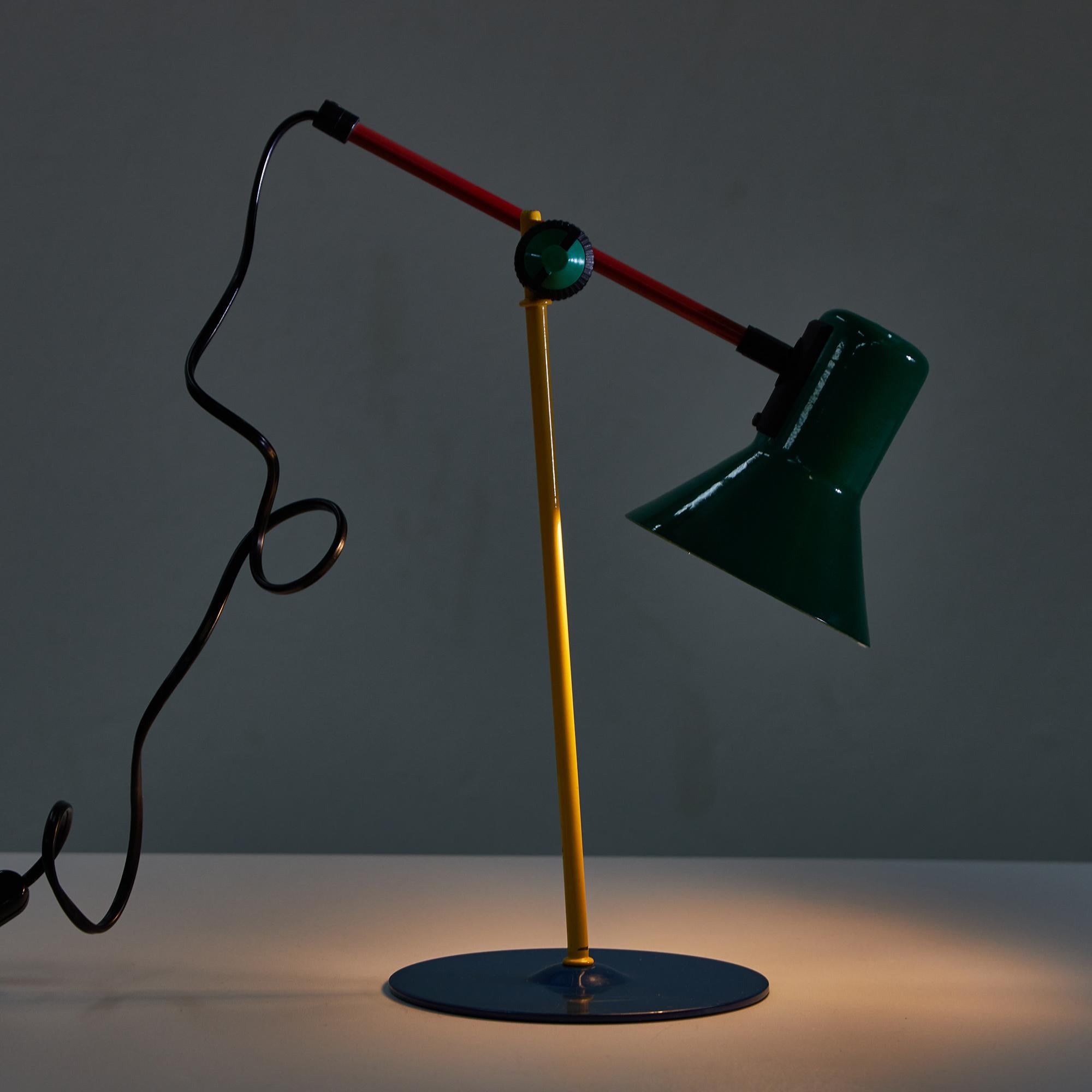 20th Century Colored Metal Table Lamp, Serie Z1-90 for Veneta Lumi, 1990s