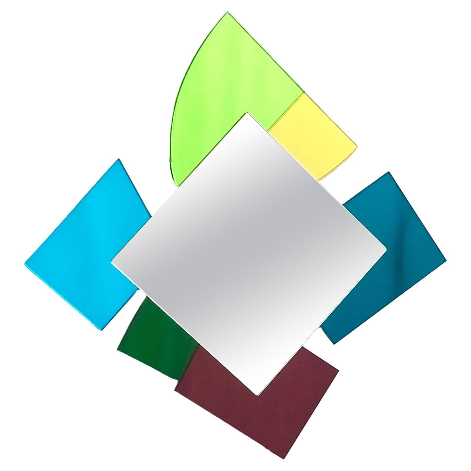 Colored Mirror with Irregular Shape in the style of Ettore Sottsass, Italy 2010s