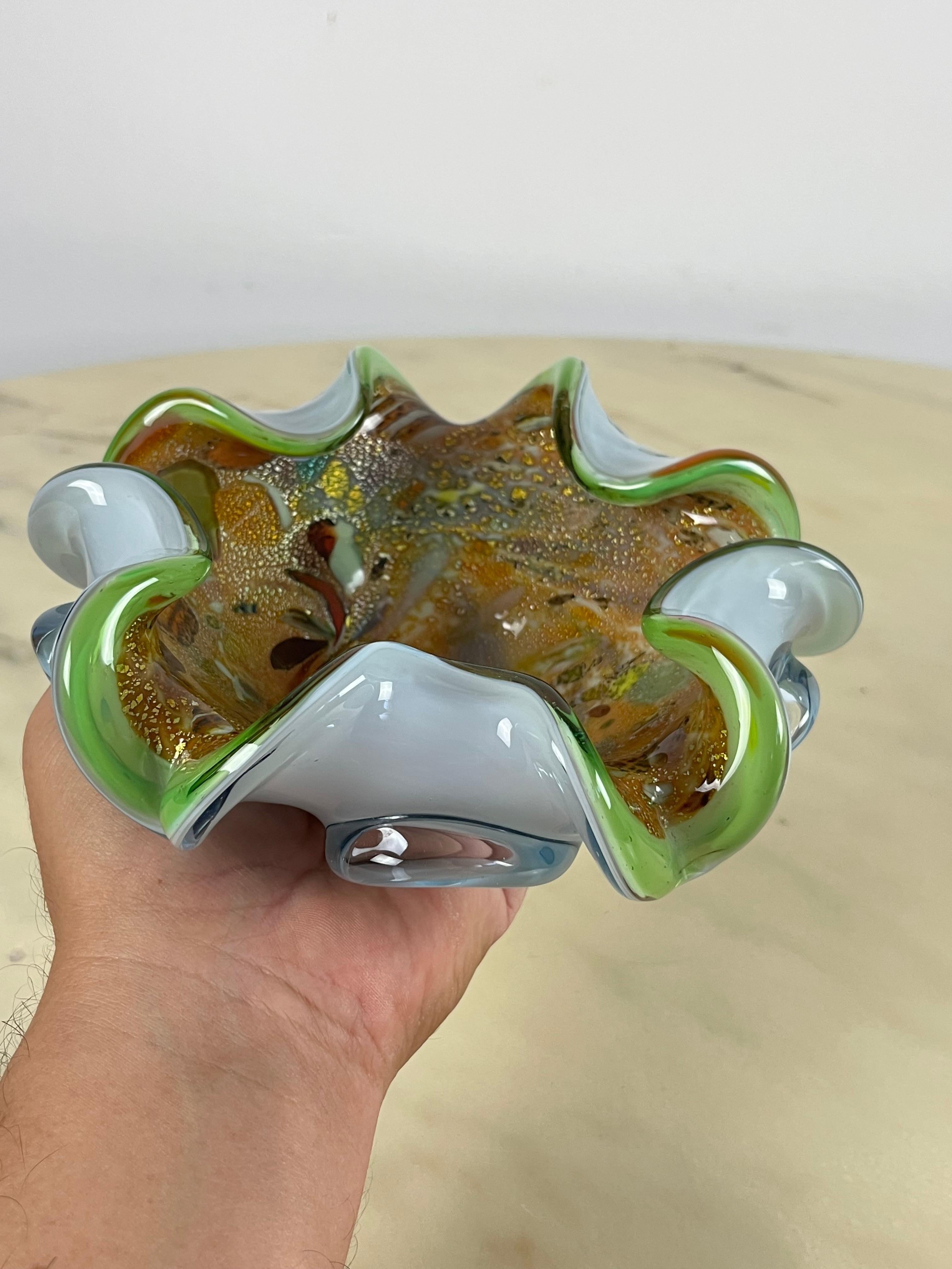 Colored Murano Glass Ashtray/Pocket Tray, Italy, 1970s In Excellent Condition In Palermo, IT