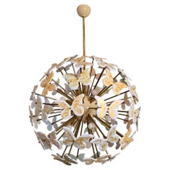 Colored Murano glass butterfly chandelier