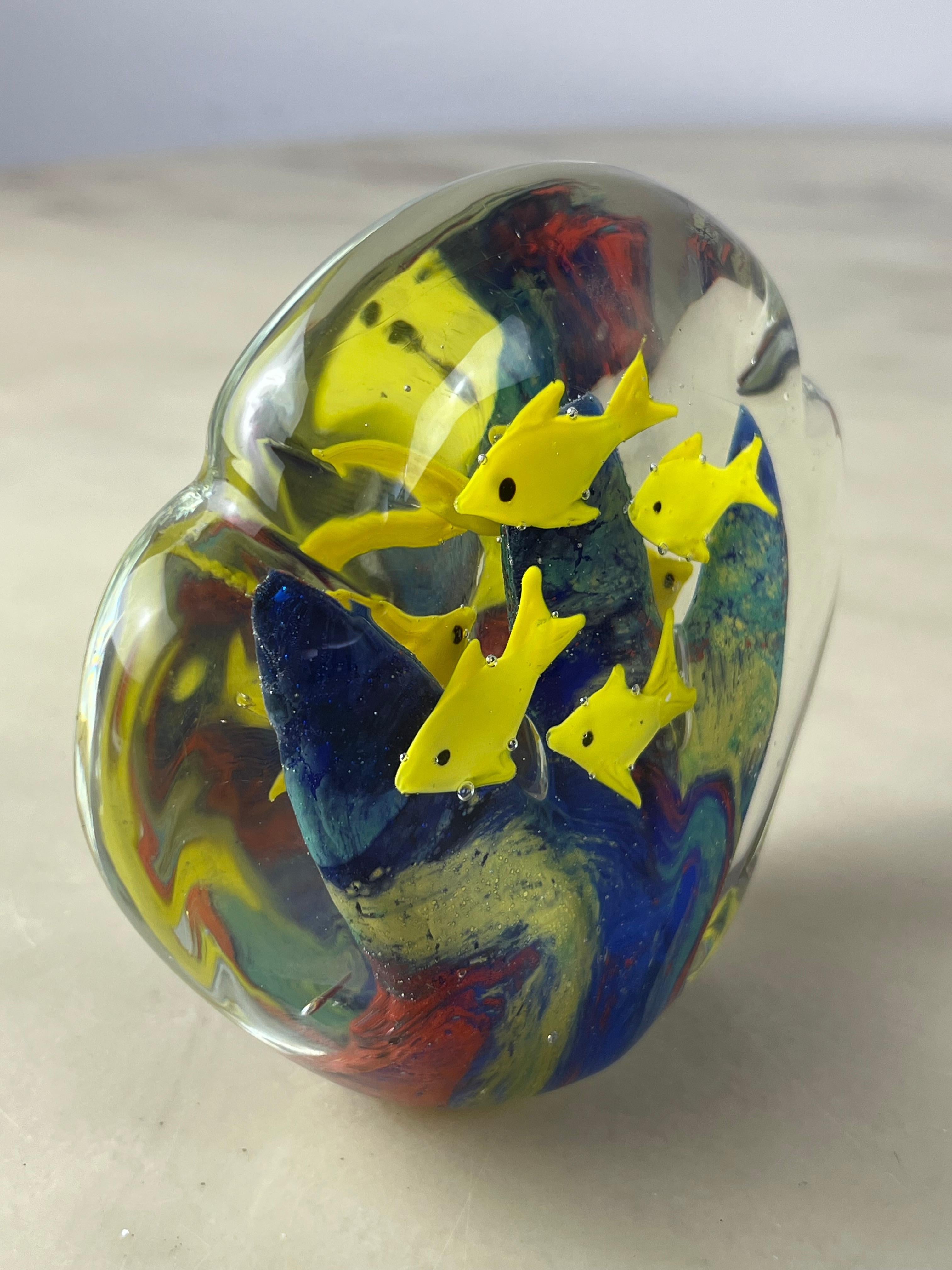 Colored Murano Glass Paperweight, Italy, 1970s In Good Condition For Sale In Palermo, IT