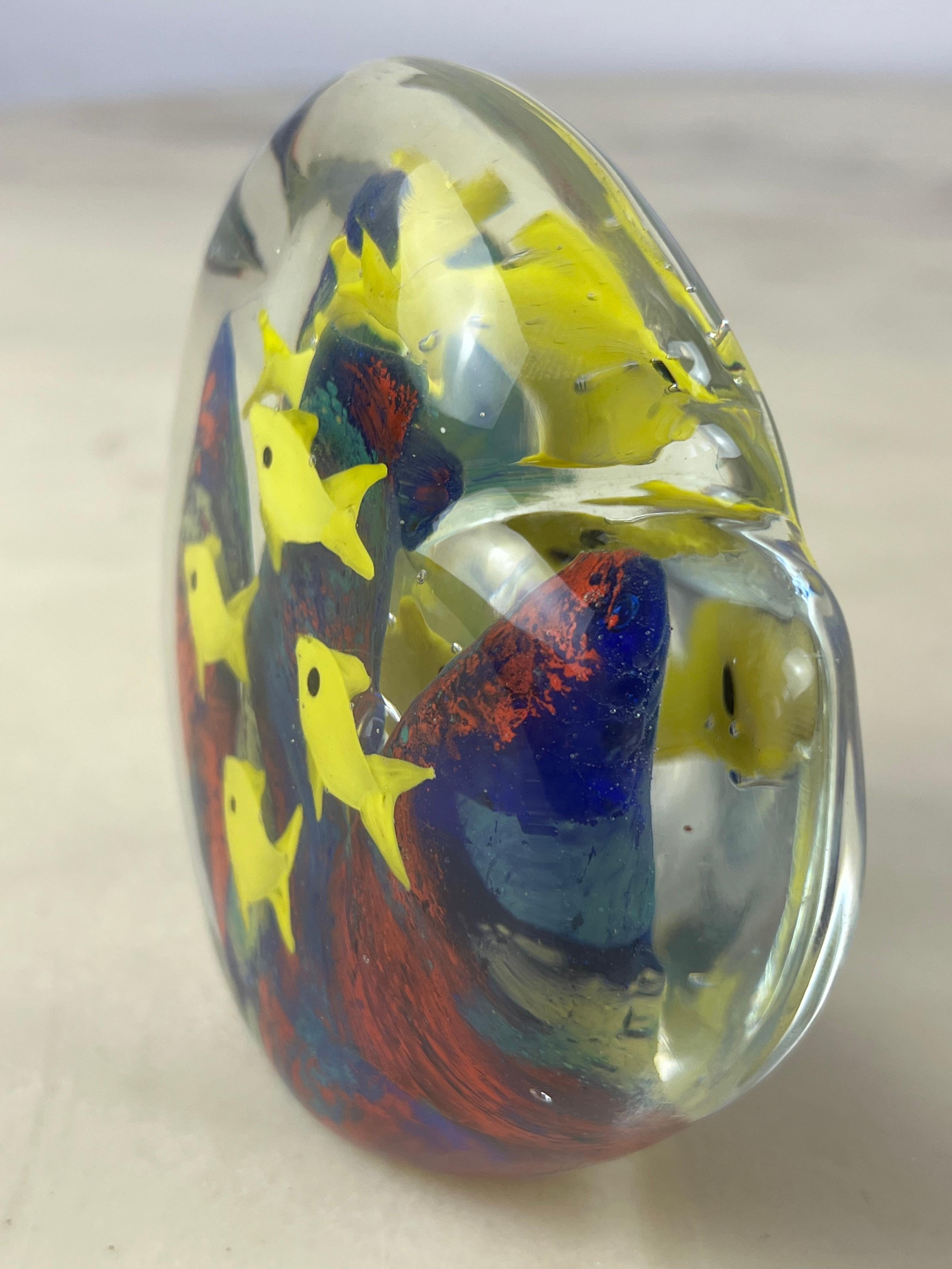 Colored Murano Glass Paperweight, Italy, 1970s For Sale 1