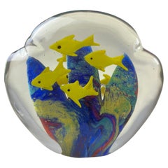 Retro Colored Murano Glass Paperweight, Italy, 1970s