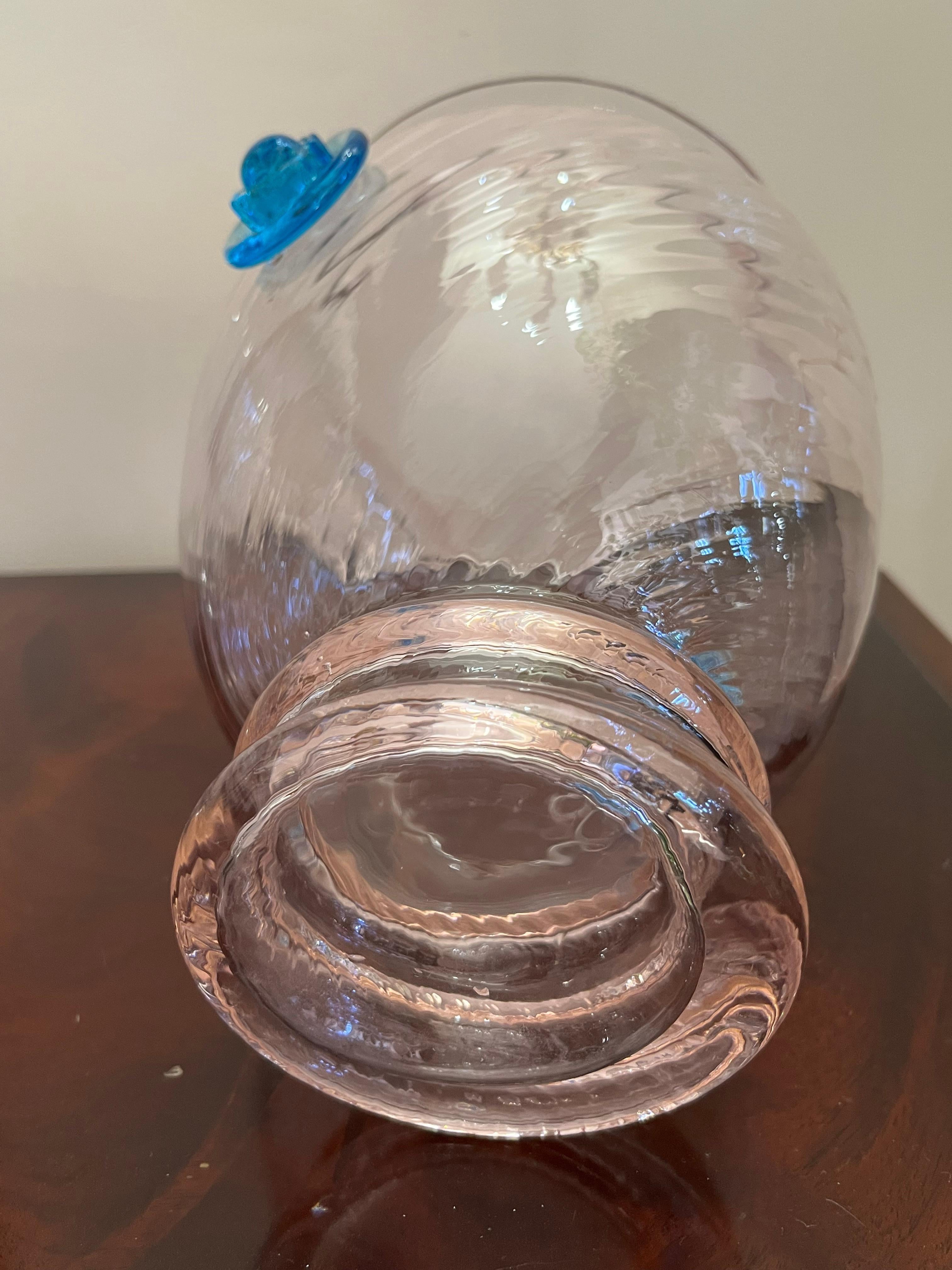 Late 20th Century Colored Murano Glass Vase, Italy, 1980s For Sale