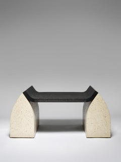 Colored Oak 'Oiled', Granito Stone Traaf Bench Small by Tim Vranken