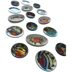 Colored Painted Italian 20th Century Service of Dishes Colored Painted Italian 20th Century Service of Dishes