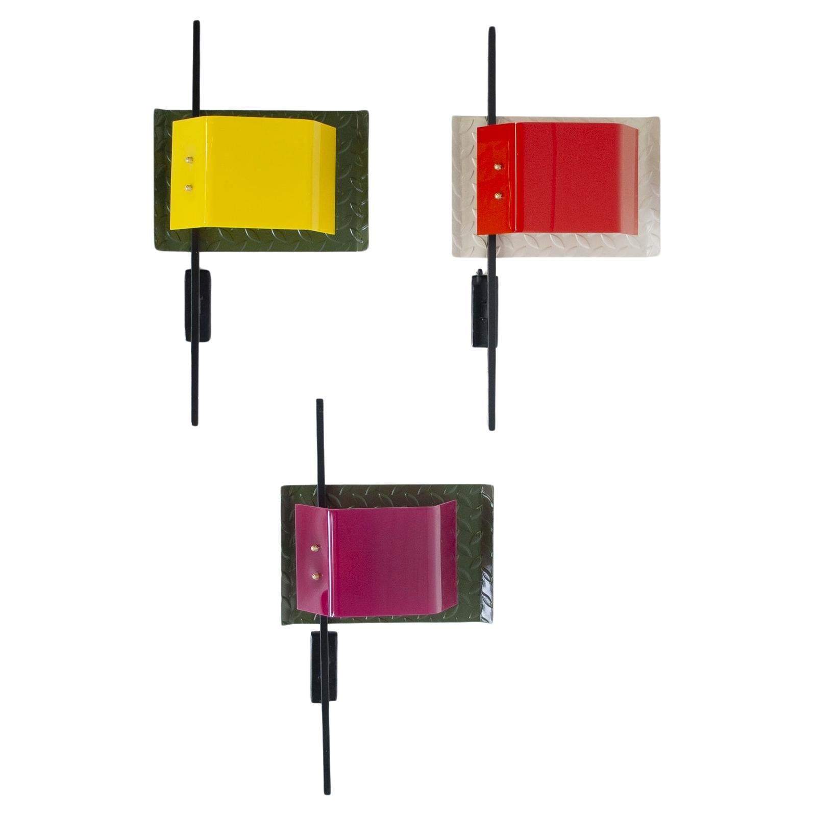 Colored perspex sconces 80′ stilnovo style