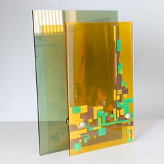 Colored plexiglass photo frame, 1980, set of 3