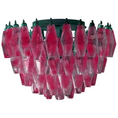 Colored Poliedri Chandelier in the Style of Carlo Scarpa, Murano