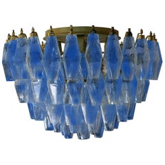 Colored Poliedri Chandelier in the Style of Carlo Scarpa, Murano