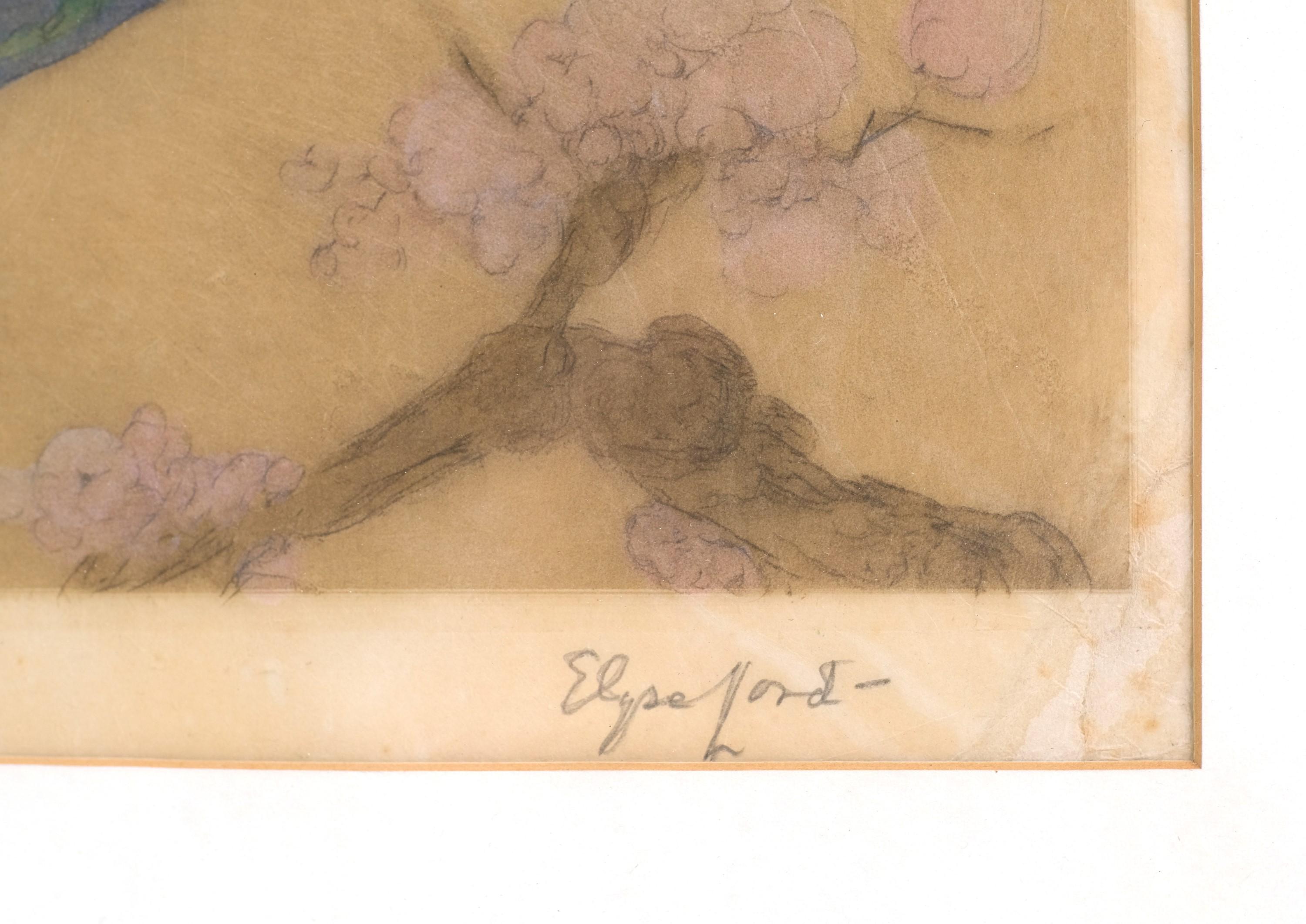 Colored Print Proof Asian Garden Signed Artist Elyse Lord In Good Condition For Sale In New York, NY