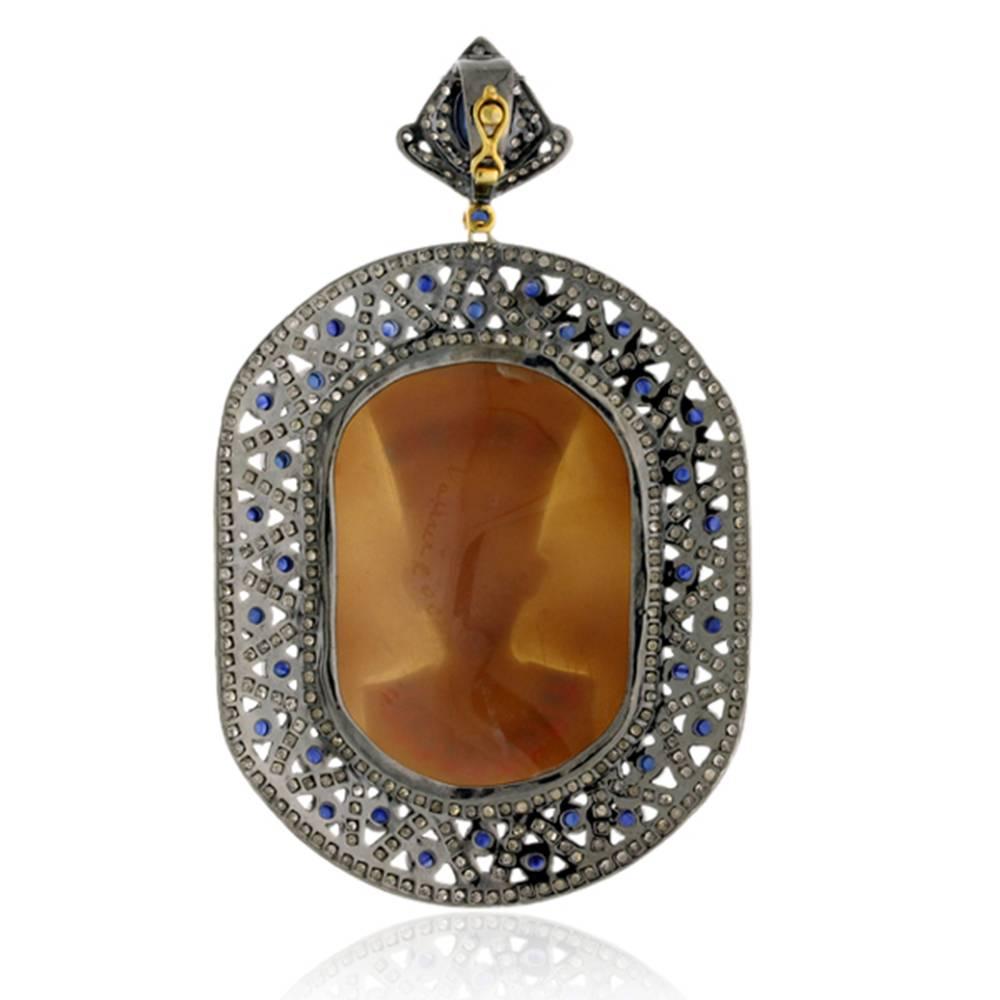 cameo pendant with diamond