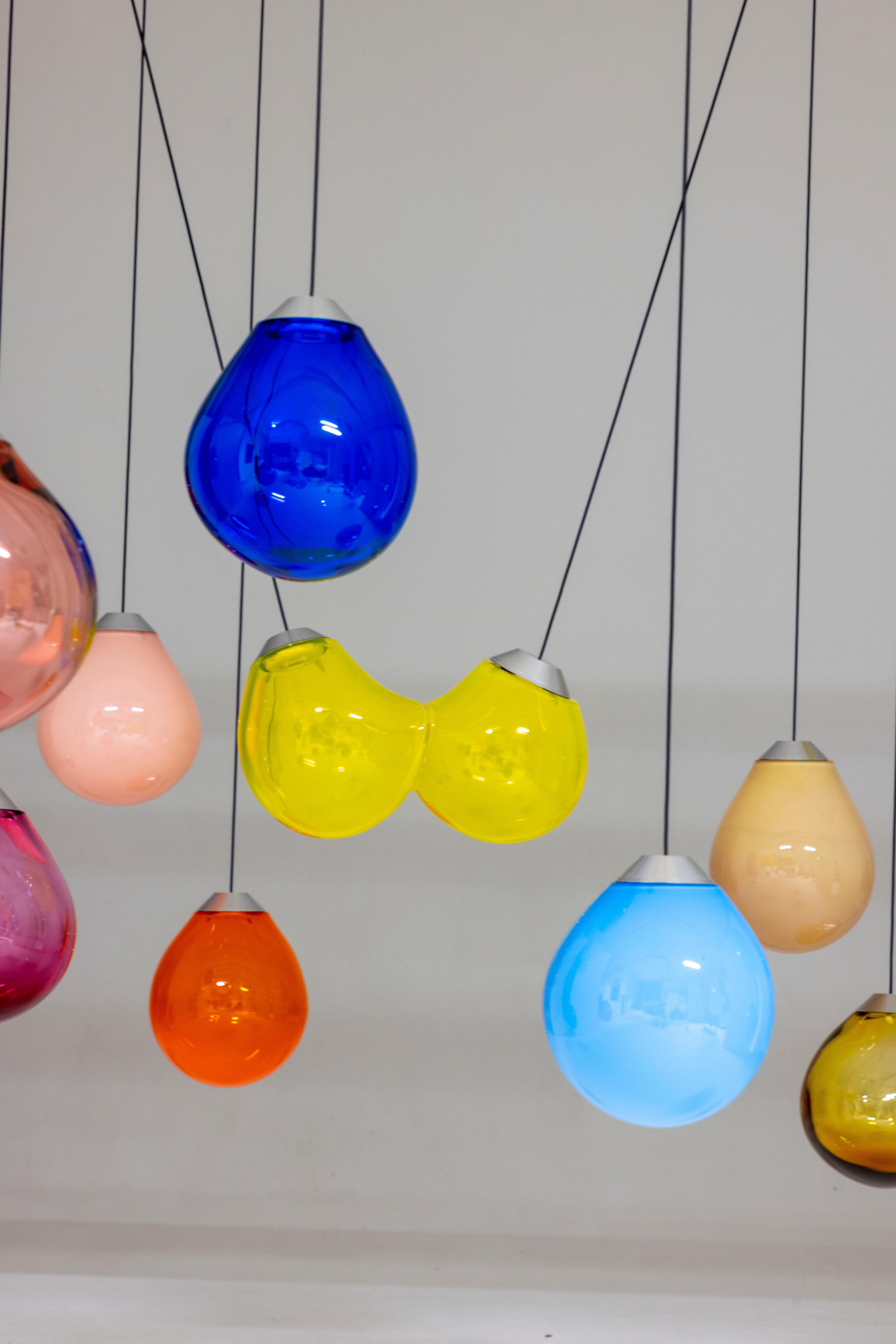 Contemporary Colored Single Momentum Blown Glass Pendants by Alex de Witte For Sale