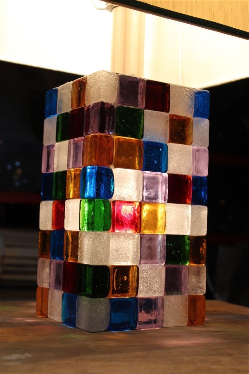 Mid-Century Modern Colored Table Lamp Flavio Poli for Poliarte 1970s Italian Design Pop Art For Sale