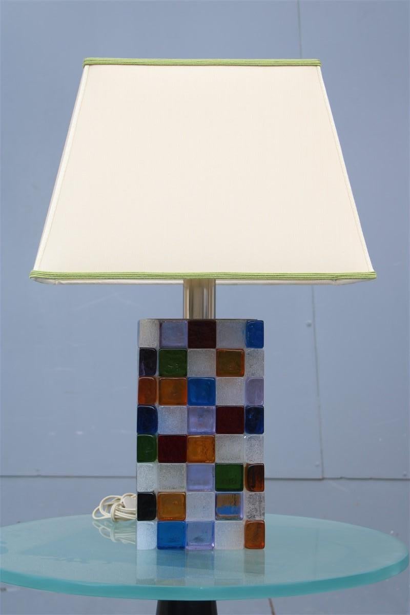 Fabric Colored Table Lamp Flavio Poli for Poliarte 1970s Italian Design Pop Art For Sale