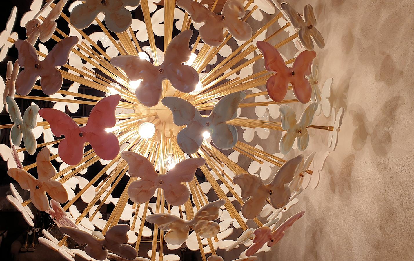 Colored through Light, Large Murano Sputnik Chandelier, Mid-Century Modern 1980s In Excellent Condition In Dallas, TX