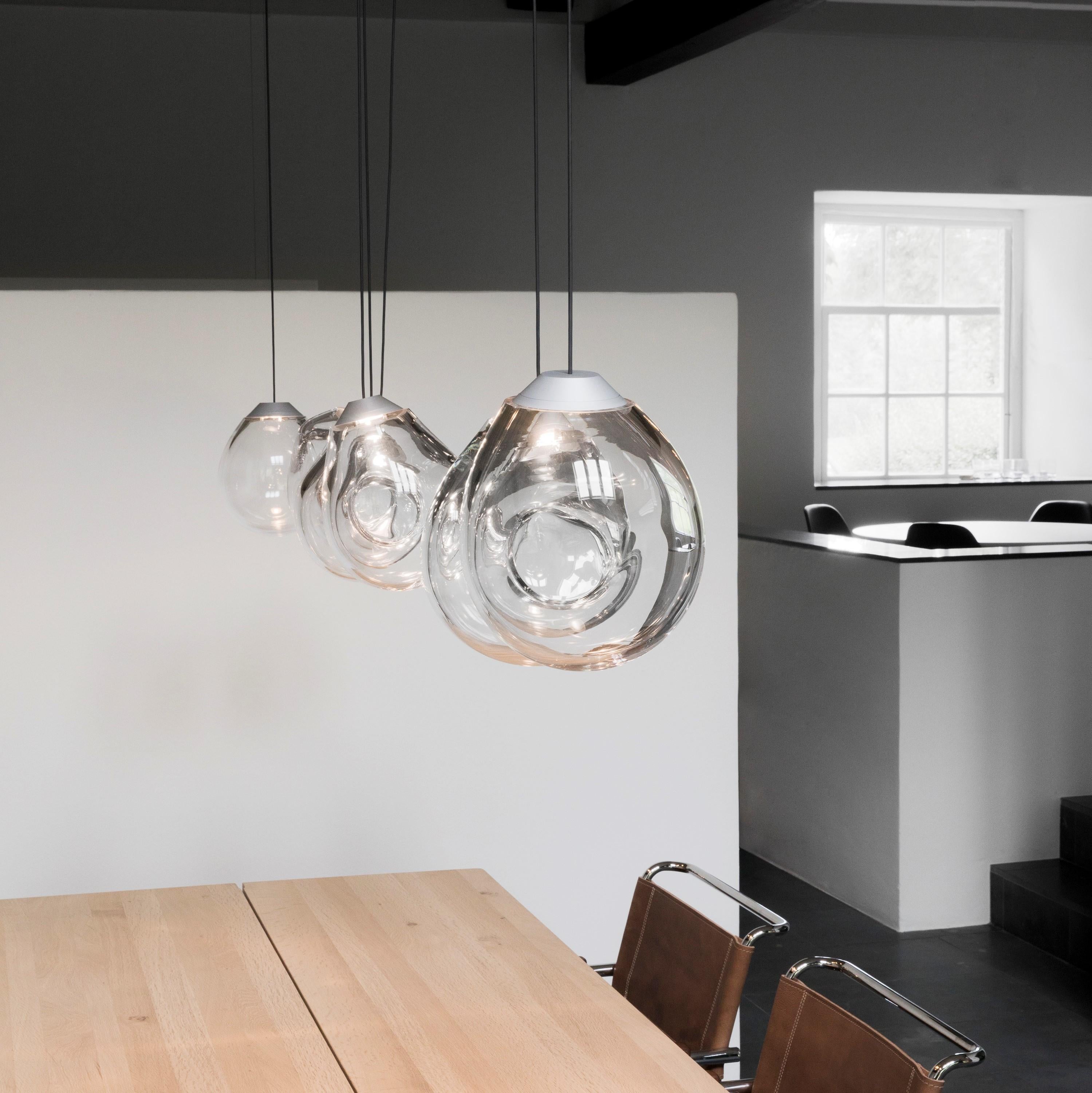 Colored Triple Momentum Blown Glass Pendants by Alex de Witte In New Condition In Geneve, CH