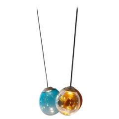 Colored Triple Momentum Blown Glass Pendants by Alex de Witte