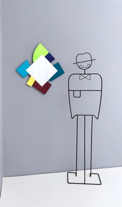 Colored Wall Mirror in the Style of Ettore Sottsass, Italy, 2010s