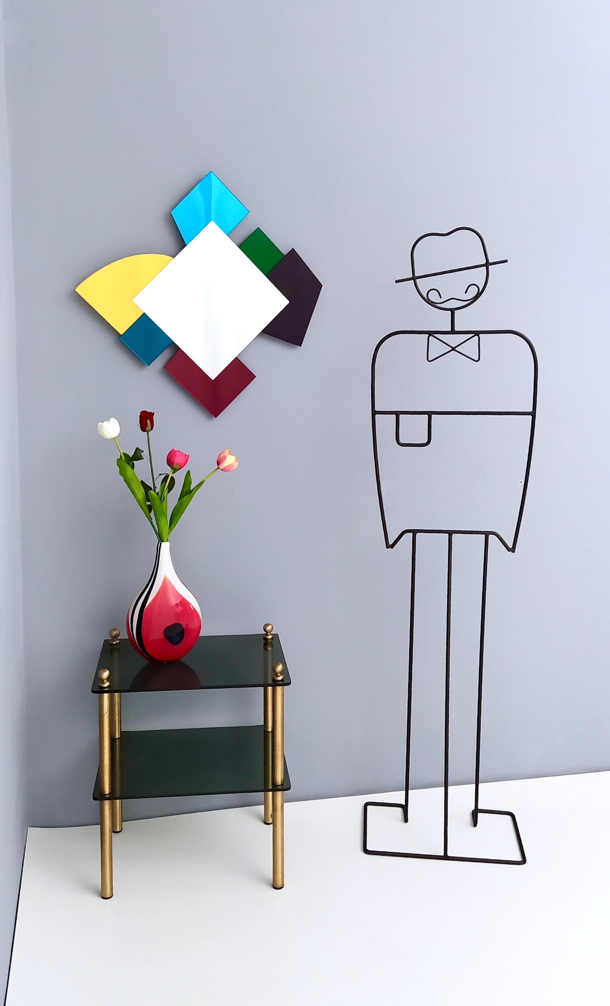 Italian Colored Mirror with an Irregular Shape in the Style of Ettore Sottsass For Sale