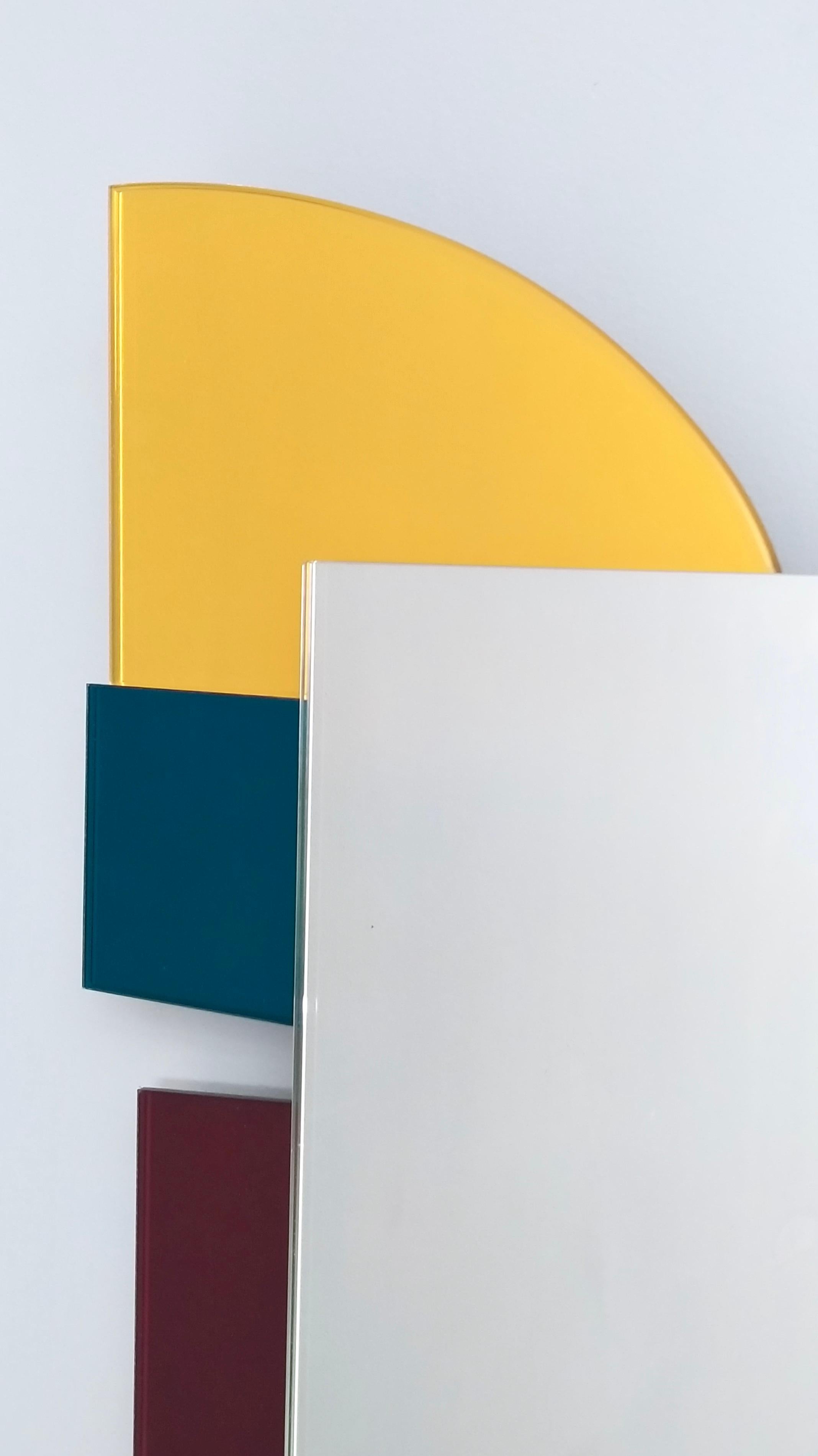 Metal Colored Mirror with an Irregular Shape in the Style of Ettore Sottsass For Sale