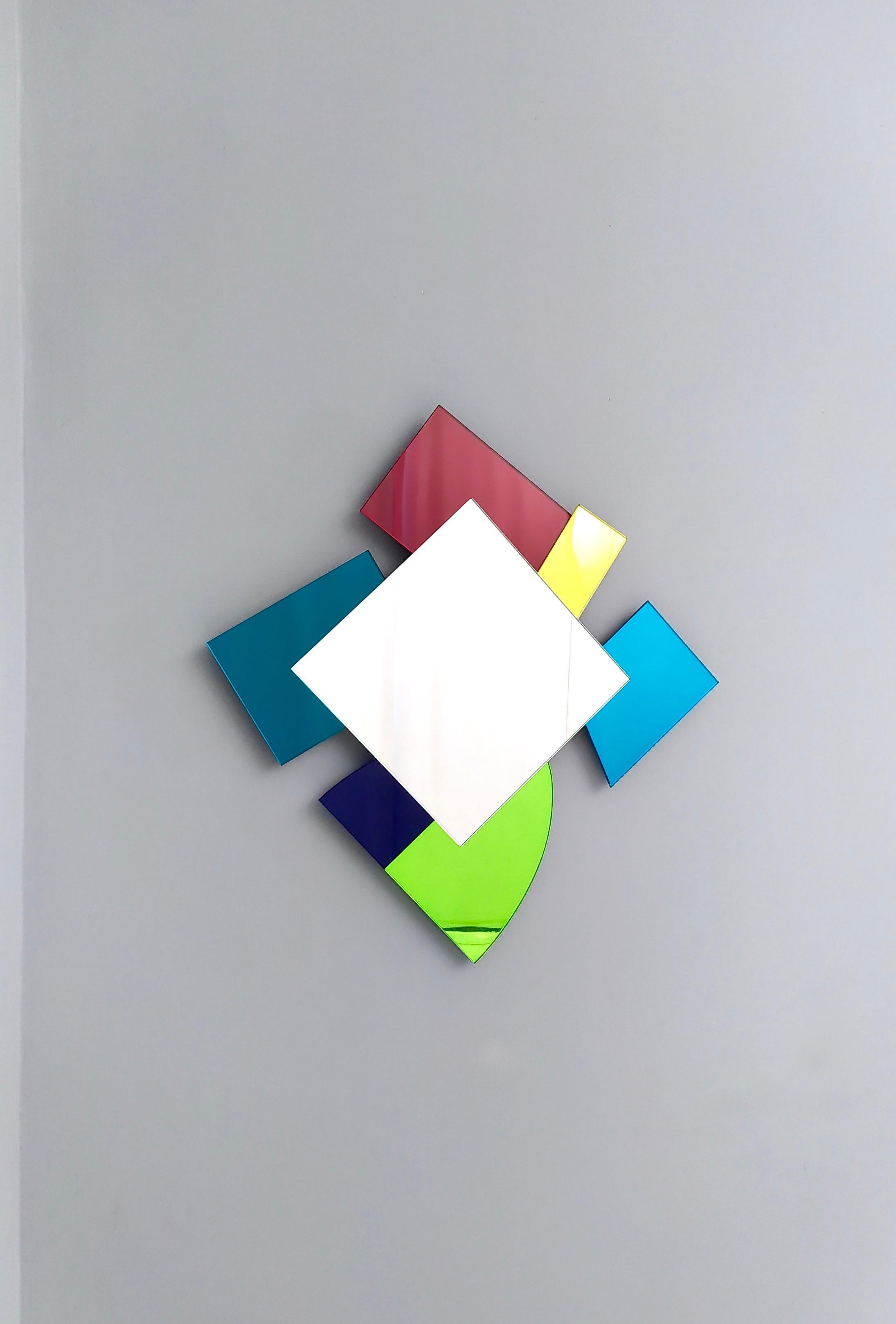 Colored Wall Mirror in the Style of Ettore Sottsass, Italy, 2010s 1