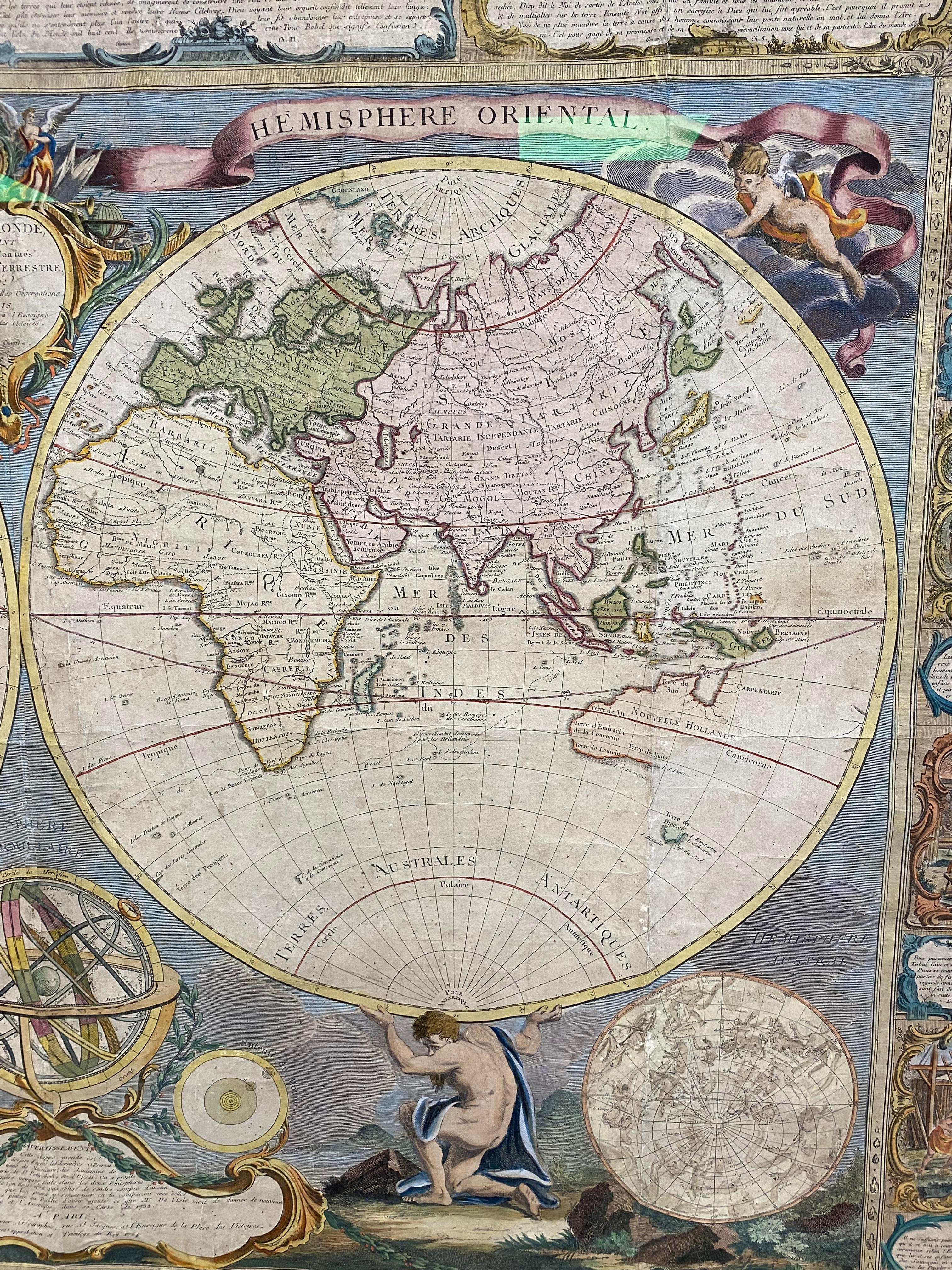 Carte murale colorée du monde en vente 10