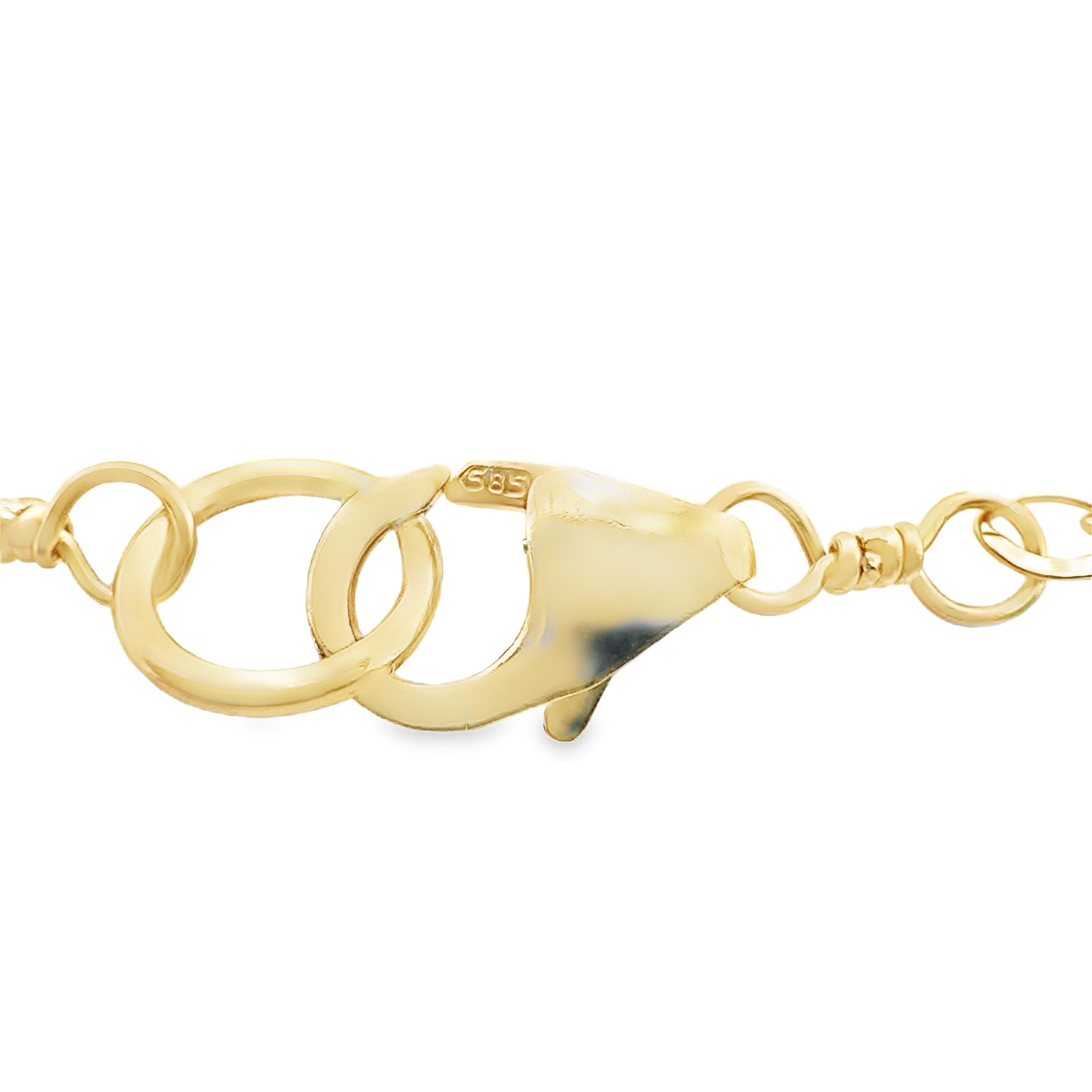 Bunte Briolette-Halskette aus 14 Karat Gelbgold mit mehreren Edelsteinen und mehreren Edelsteinen im Zustand „Gut“ im Angebot in Beverly Hills, CA
