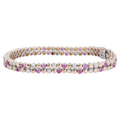 Bracelet coloré en or blanc 18 carats avec rubis de 2,7 carats et diamants naturels certifiés IGI