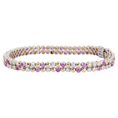 Colorful 18K White Gold Bracelet w/ 2.7 ct Ruby and Natural Diamonds IGI Cert