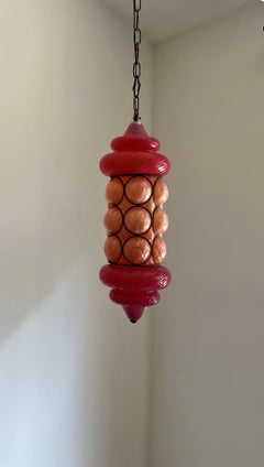 Colorful 1940s Orientalist Lantern by Seguso in Murano Glass, Italy