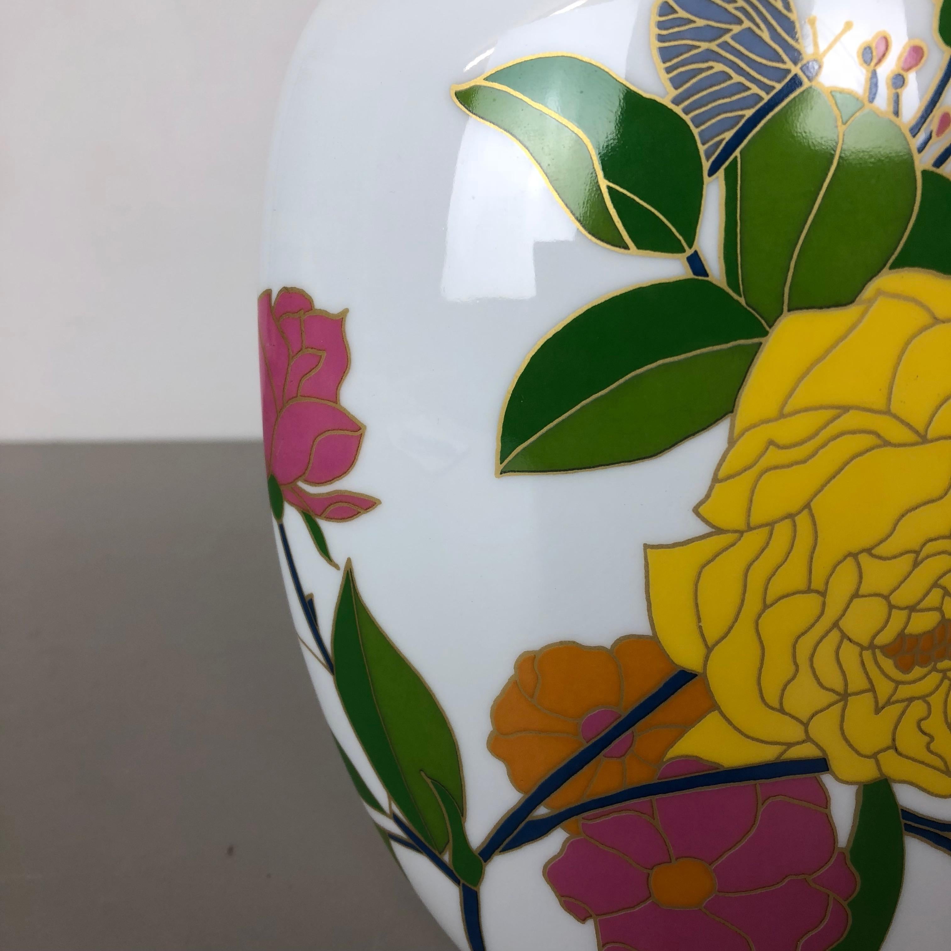 Colorful 1970s Art Vase Floral Porcelain Vase by W. Bauer for Rosenthal, Germany 5