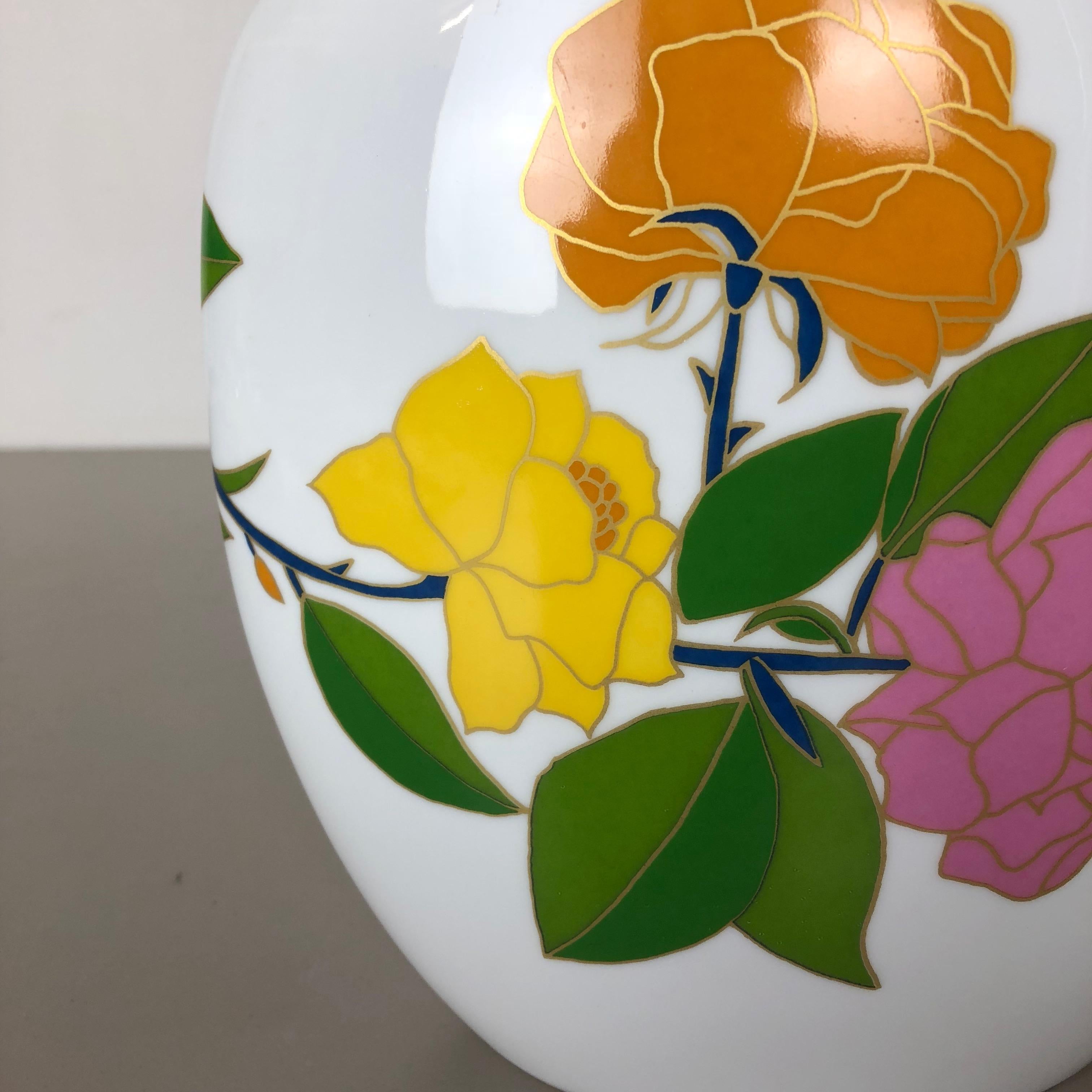 Colorful 1970s Art Vase Floral Porcelain Vase by W. Bauer for Rosenthal, Germany 7